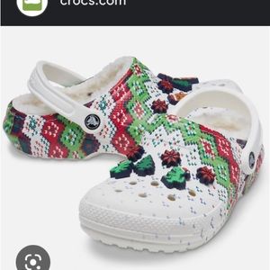 NEW Christmas Crocs- Classic Lined Holiday Charm Clog (unisex W5/M3)